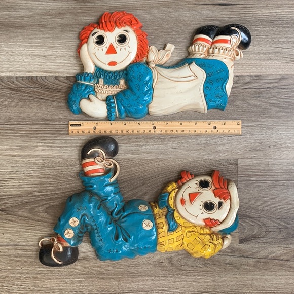Vintage Raggedy Ann & Andy Wall Hangings Bob Merrill Plaque 1977 Dart Inc 70s - Picture 4 of 16